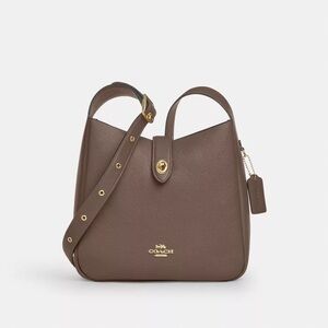 Coach Hadley Crossbody Brown Pebbled Leather Gold/Stone